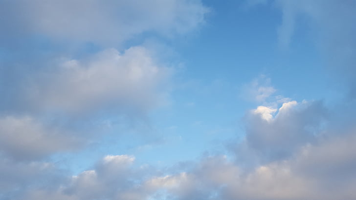 cielo, azul, nubes, Serena, naturaleza, tiempo en, aire