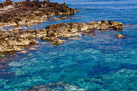 laut, Laut Mediterania, alam, musim panas, Yunani, Pantai, biru