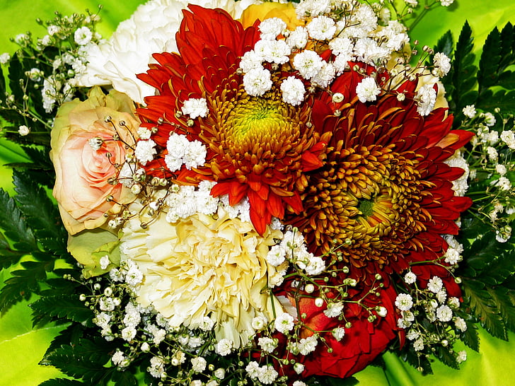 Blumenstrauß, Blumen, Blumenstrauß, Vase, Blumensträuße, Chrysanthemen Strauß, Chrysanthemen