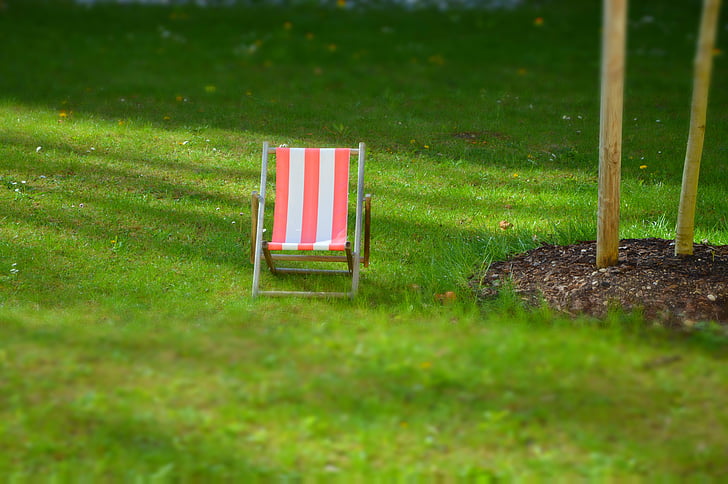 chaise longue, Meadow, miniature, jardin, se détendre, reste, idyllique