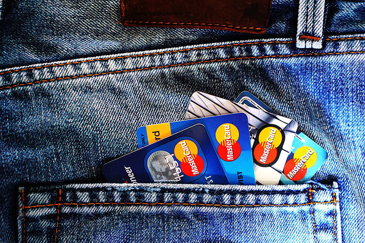 advertising, back, casual, charge card, color, credit card, denim