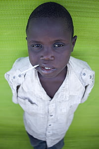 barn, svart, porträtt, Pojke, unga barn, svart hud, Afrika