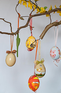 Easter bush, telur, warna-warni, Telur Paskah