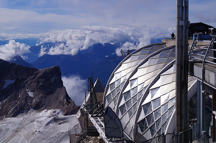 Alpine, Zugspitze, montañas, Arriba, base