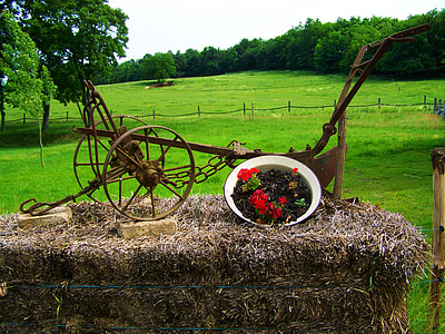 stará vaseke, starý pluh nástroj, Záhradné ozdoby, Príroda, poľnohospodárstvo
