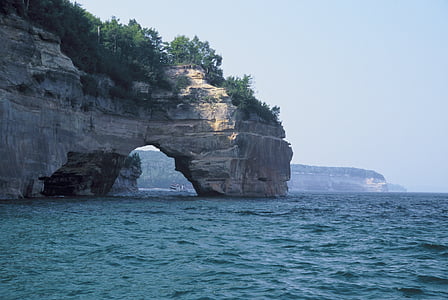 Landschaft, landschaftlich reizvolle, Lake superior, abgebildete Felsen-Staatsangehöriger lakeshore, obere Halbinsel, Michigan, USA