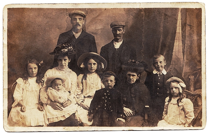 Οικογενειακό πορτρέτο, παλιάς χρονολογίας, παλιά, φωτογραφία