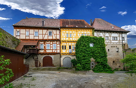 Talheim, Baden-württemberg, Németország, Castle, felső vár, óváros, régi épület