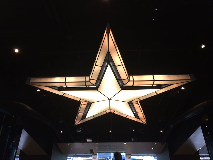 Star, loft, belysning, Dallas, Cowboys