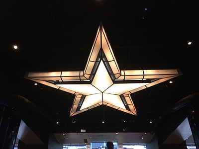 hvězda, strop, osvětlení, Dallas, kovbojové