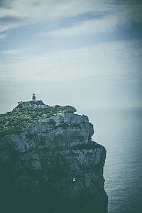 capo caccia, cliff, clouds, nature, ocean, sea, rock - Object