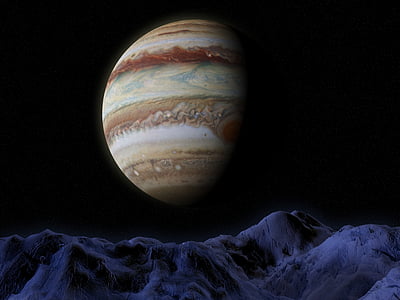 Jupiteris, Ganymede, vietos, Astronomija, Mokslas, mėnulis, planetos