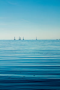 sea, ocean, boats, sailboats, beach, costa, water