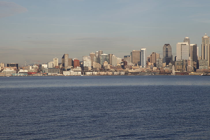 Seattle, manzarası, Şehir, şehir merkezinde, Amerika, mimari, modern