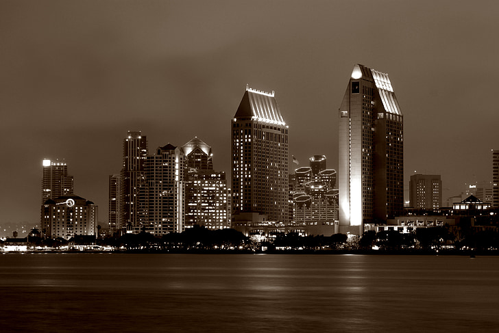 San diego, skyline, sentrum, byen, California, Diego, San