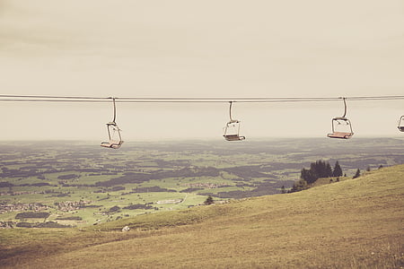 Allgäu, olahraga musim dingin, Ski lift, mengangkat, transportasi, kursi gantung, gondola
