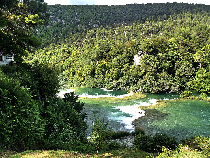 croatia, waterfall, water, national park, dalmatia waterfalls, river