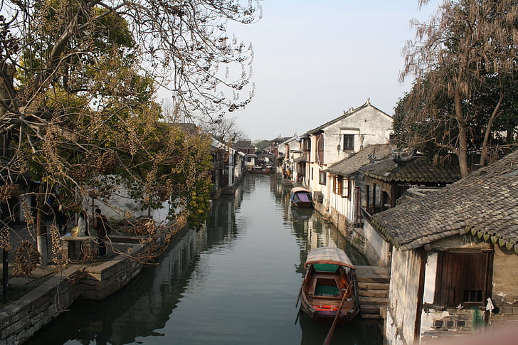 zhouzhuang, Watertown, Drevni grad, most, vode