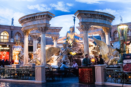 las vegas, Fórum de Palácio de Caesars, arquitetura, Nevada, Césares, Las Vegas, esculturas