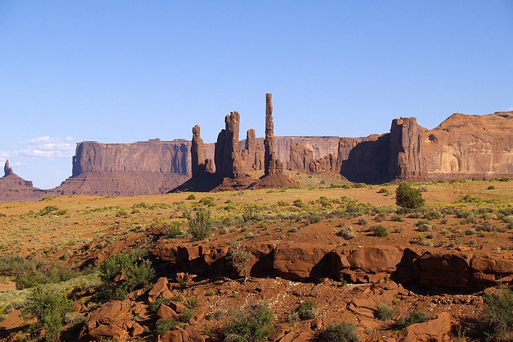 poteaux de sable, trois sœurs, rouge, vallée de monument, Utah, é.-u., paysage