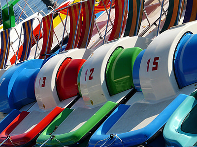 barca del pedale, avvio, colorato, Colore