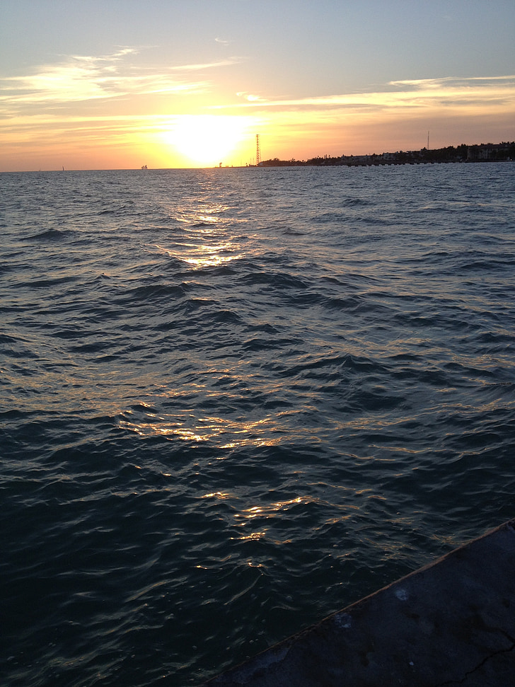 tramonto, oceano, Key west, mare, natura, acqua, crepuscolo