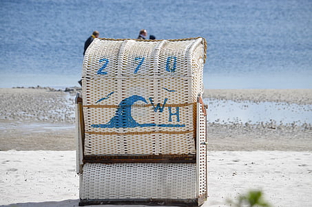 chaise, beach, sea, holidays, sandy beach, sand, nature