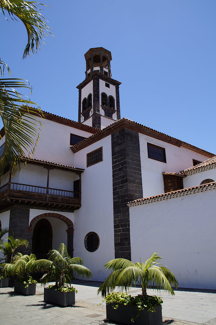 kostol, Stredomorská, Santa cruz, Tenerife, staré mesto, Architektúra, letné