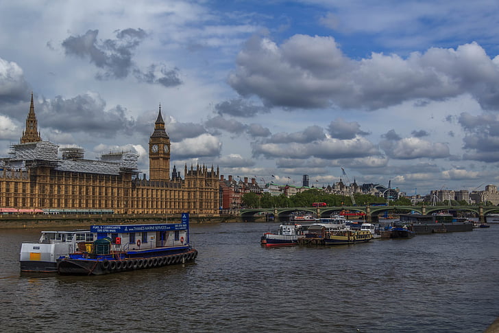 Thames, Westminster, Bridge, England, London, Storbritannien, Parlamentet