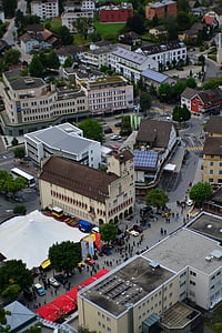 Liechtenstein, byen, bygninger, Flyfoto, bybildet, bymiljø