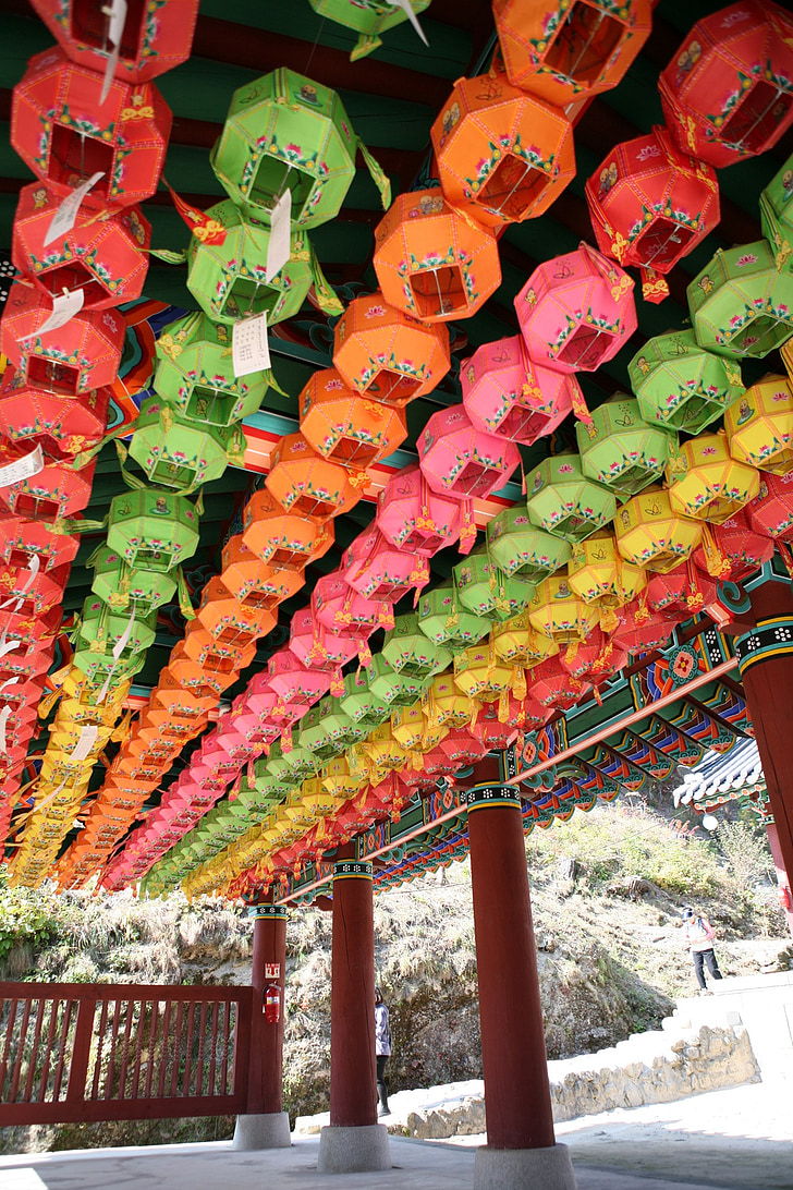 szakasz, lámpa, templom, Cheongpyeong templom