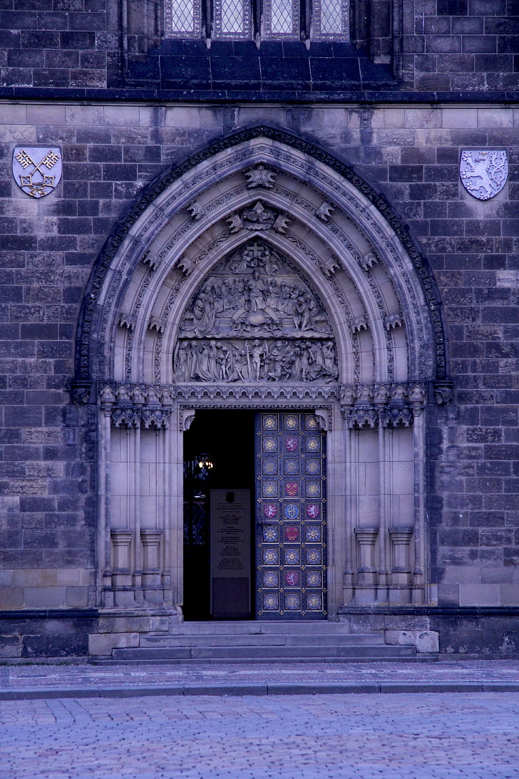 portal, prague, dark, monument, gothic, architecture, door