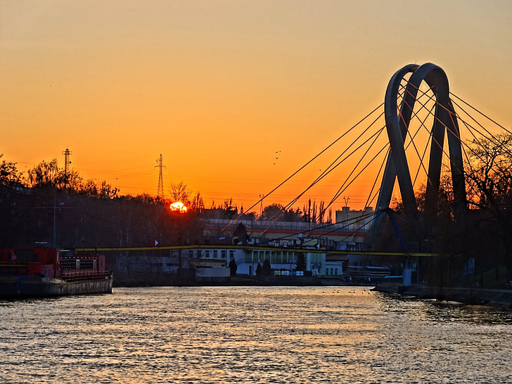 Бидгошч, Brda, университет, мост, структура, Полша, река