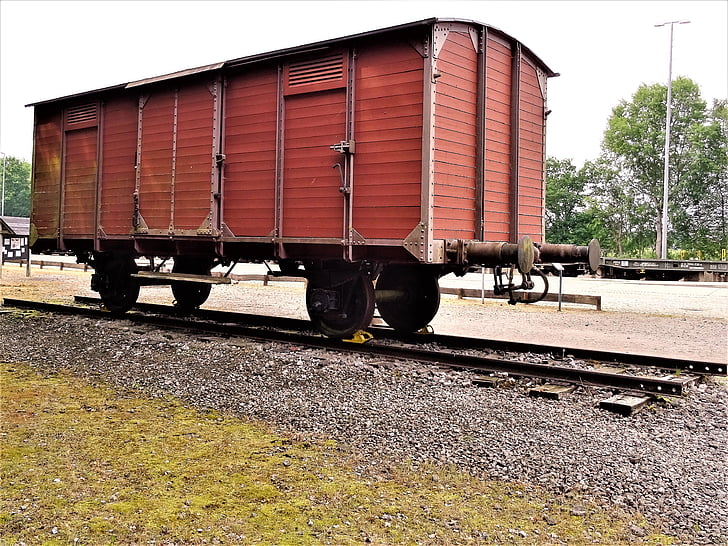 Bergen-Belsenu, kombi, vlakem, holocaustu, nákladní vlak, staré, nákladní vůz