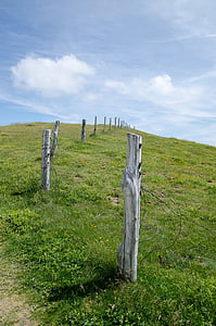 prato, picket fence, sky, green, blue, landscape