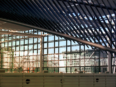 glass, metal, roof, construction, architecture, modern architecture, airport