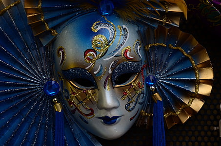 masker, Venetië, Carnaval, kostuum, Italië, Venezia, vrouw