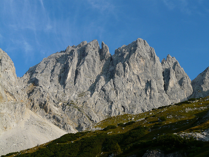 Ellmauer halt, bergen, Alpin, wilderkaiser, högsta topp, toppmötet