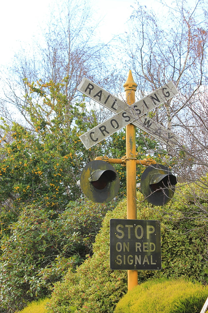 spoorwegovergang, spoorwegen, kruising, teken, signaal, spoorlijn signaal, Railway sign