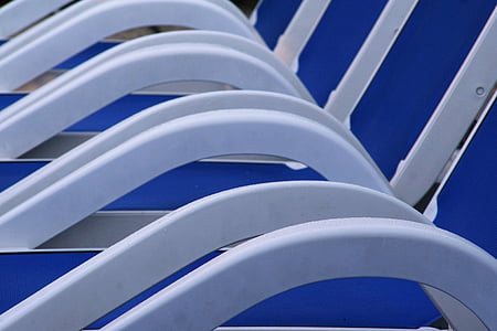 relax, deck chairs, blue