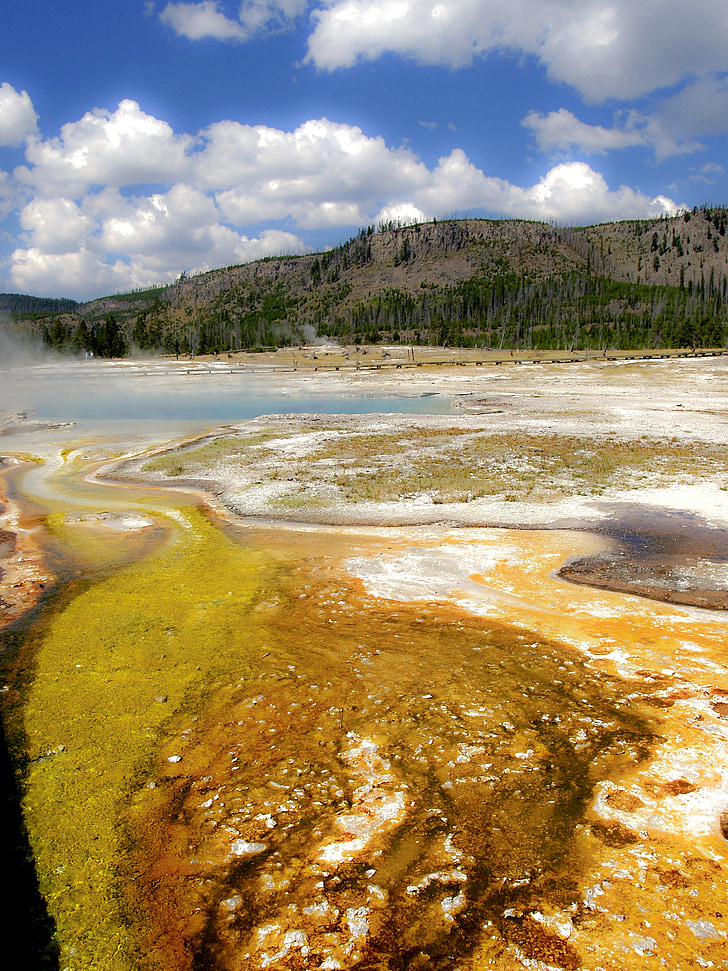 Yellowstone national park, Wyoming, USA, Príroda, scenérie, turistickou atrakciou, erózia