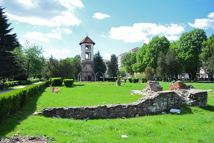 l'església, Targoviste, edifici, cel, blau, ortodoxa, ciutat