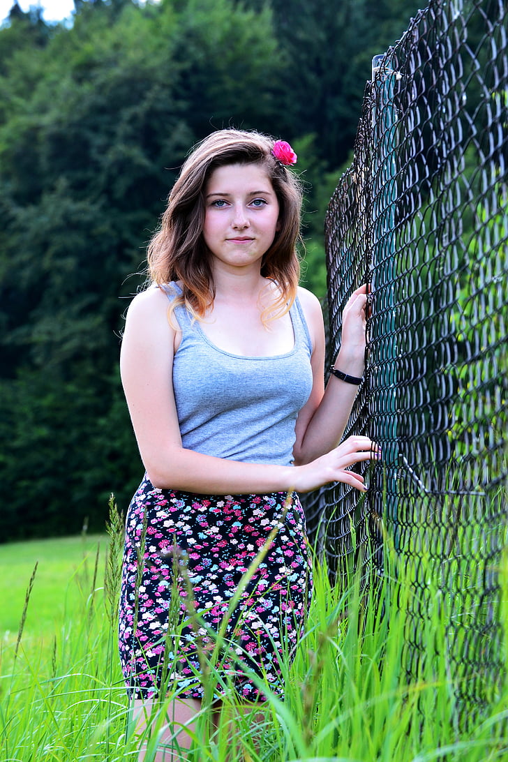 girl, summer, nature