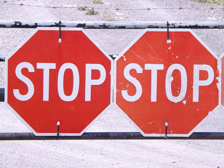 Stop, menghentikan, tanda jalan, tanda, merah, simbol, peringatan