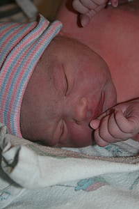 新生儿, 宝贝, 婴儿, 睡觉, 出生, 脸上, 睡眠
