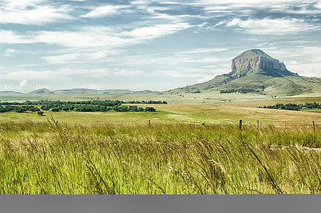 south africa, landscape, mountain, sky, clouds, plants, grass
