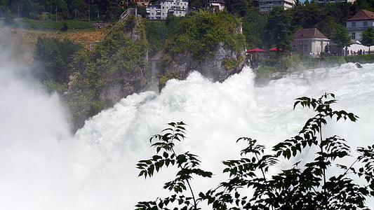 Rhen, vattenfall, Schaffhausen, Schweiz