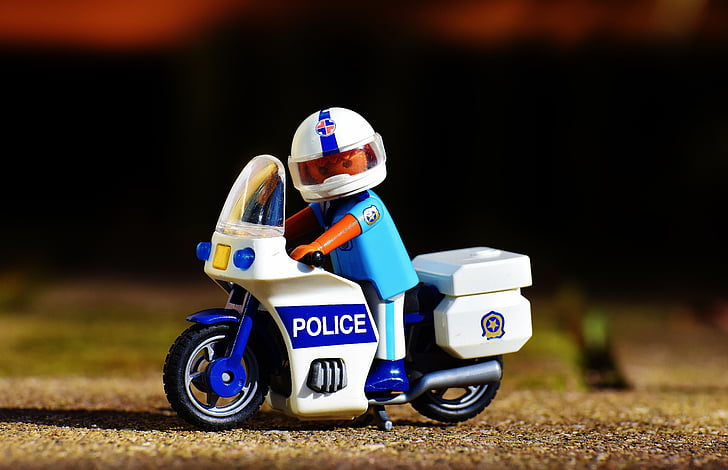 policijas, motocikls, policists, divu riteņu transportlīdzekļu, kontrole, stāvs, velosipēds