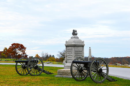 kanon, historie, kamp, militære, Gettysburg, monument, gamle