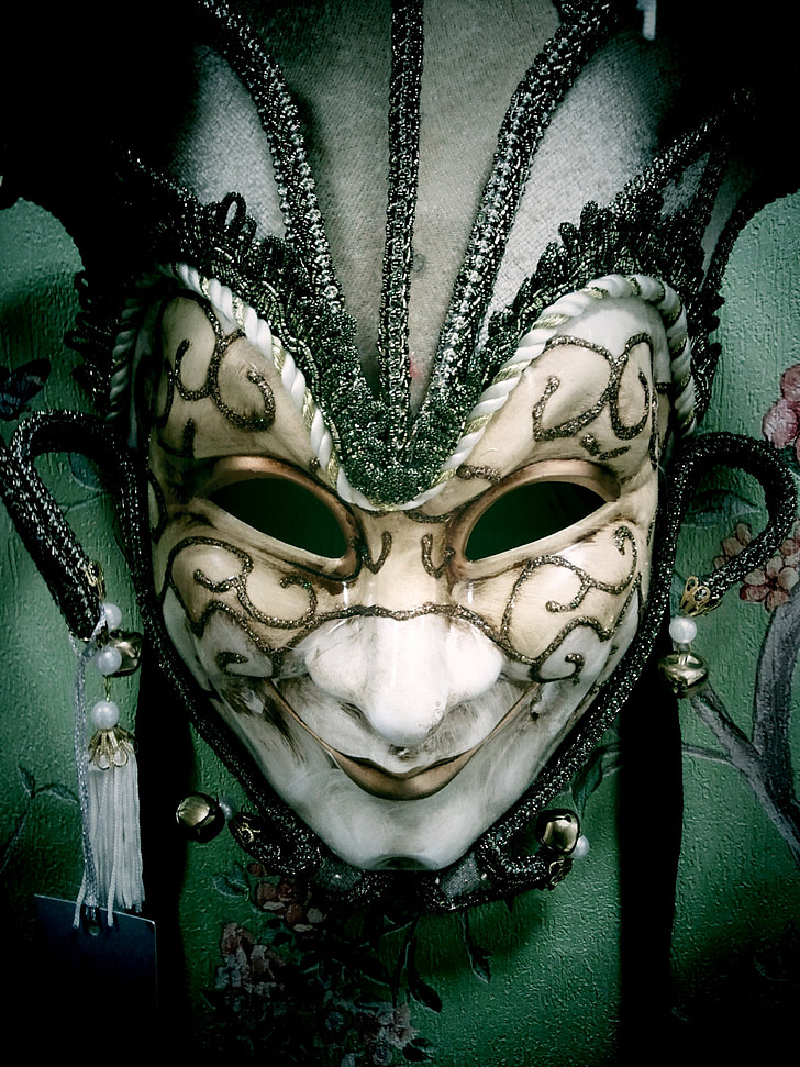 maska, Prom, Karneval, Benátky - Itálie, maska - převlek, kostým, záhada